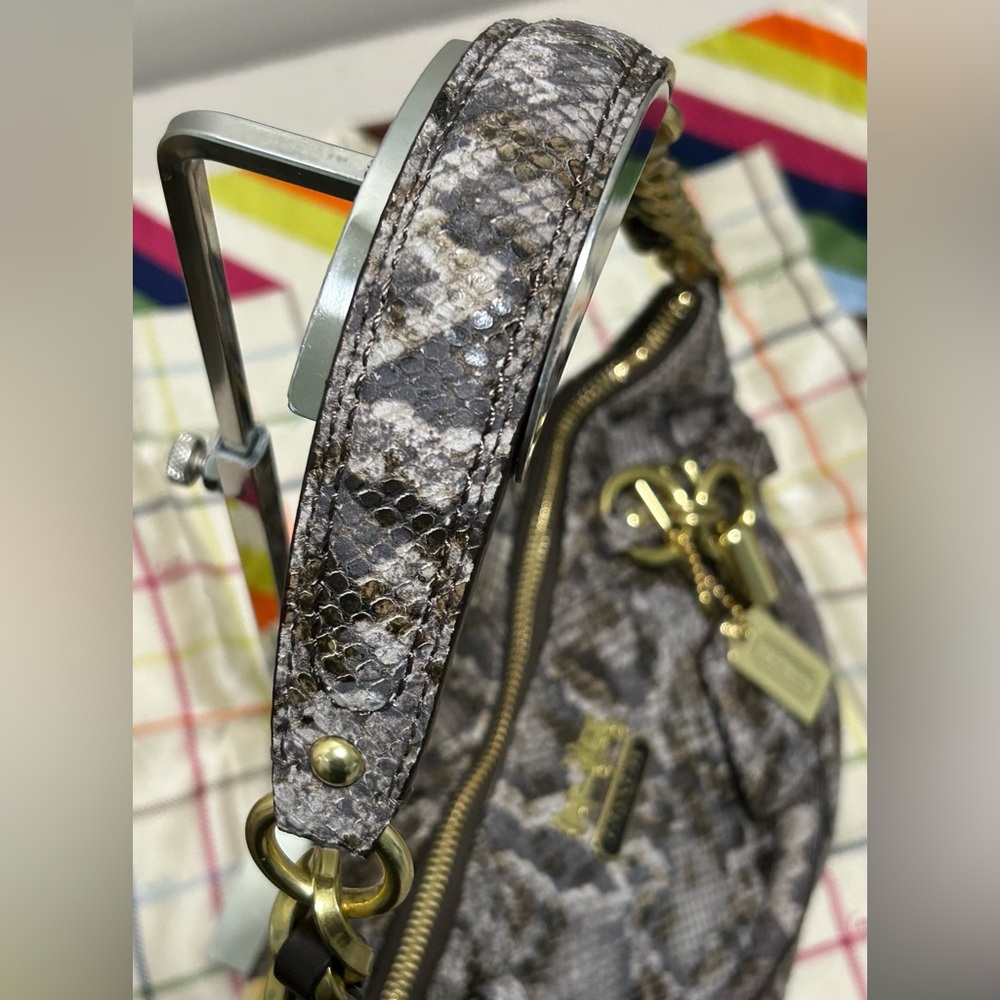 COACH Madison Sophia Python Embossed Leather Satchel/Shoulder Bag - Picture 9 of 17